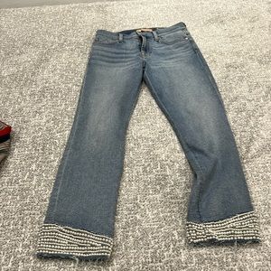 Fun pair of jeans with pearl embellishment on bottom